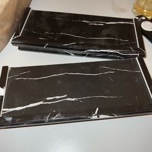 Black marble pattern shelves